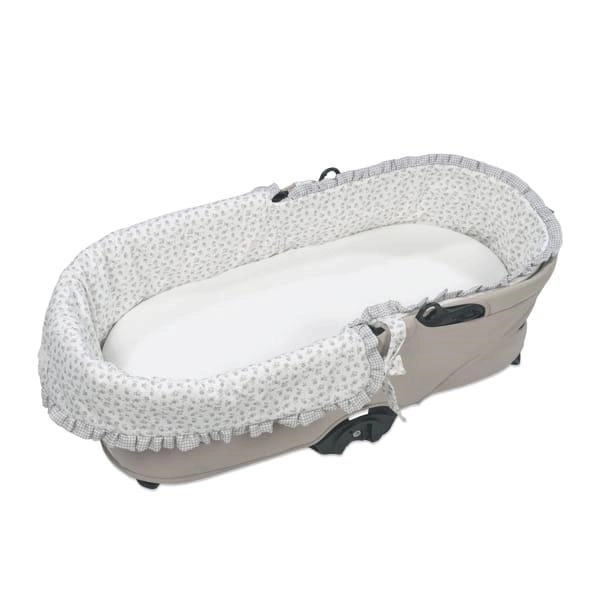 PASITO A PASITO Copertura Per Carrozzina Dual Lenzuolo Con Angoli Little Bloom Fiori Grigio