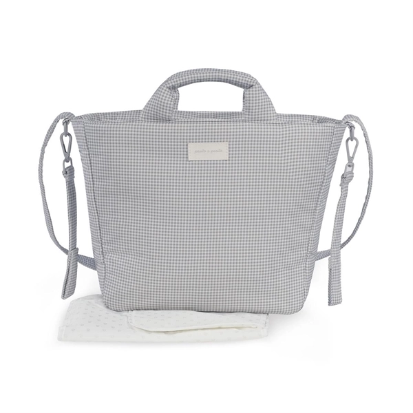 PASITO A PASITO Borsa Fasciatoio Little Bloom Vichy Grigio