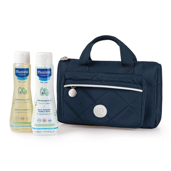 MUSTELA Borsa Necessaire Con Prodotti Bagnetto Vanity Set Blu