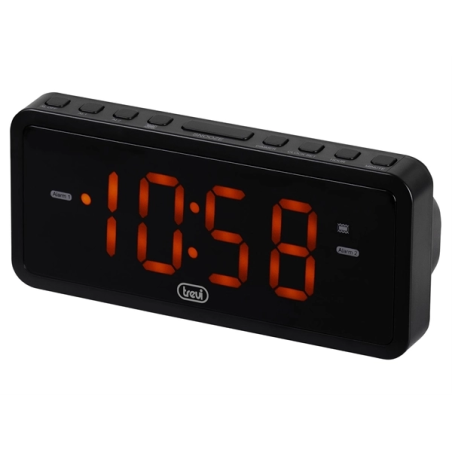 TREVI  EC882 BLK Orologio Sveglia Digitale Con Grande Display e Vibrazione Nero