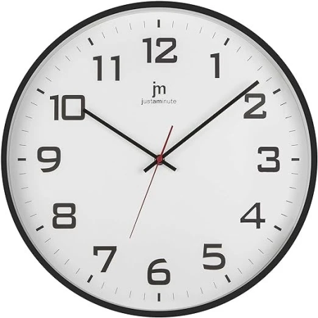 LOWELL  00880 BLK Orologio Da Parete A Quarzo Justaminute Cerchio Nero