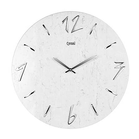 LOWELL  11456 Orologio Da Parete Effetto Marmo Bianco 50 Cm