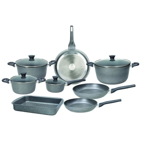 TOGNANA Batteria Di Pentole Phaetra Style Alluminio 12 Pezzi Grigio