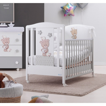 Lettino Azzurra Design Love Me Bianco/Grigio Materasso OMAGGIO