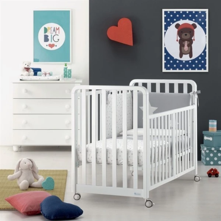 Azzurra Design Lettino Trasformabile Glam Uno X 9 Bianco Incluso di Tessile