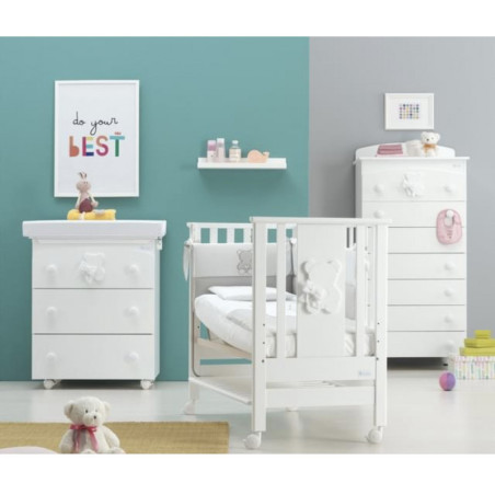 Azzurra Design Lettino Contact Funky Bianco Materasso Incluso e Cuscino Traspirante in OMAGGIO