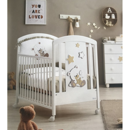 Lettino Azzurra Design Dido Bianco/Avana con Materasso Omaggio
