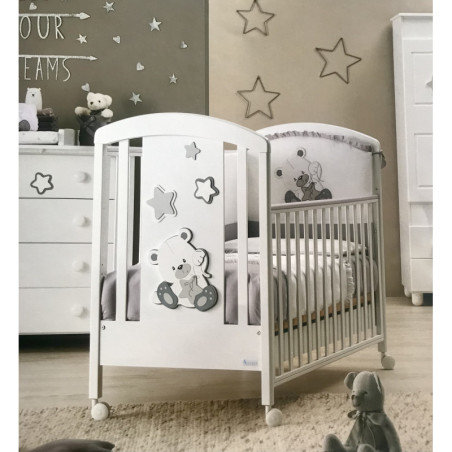 Lettino Azzurra Design Dido Bianco/Grigio con Materasso OMAGGIO