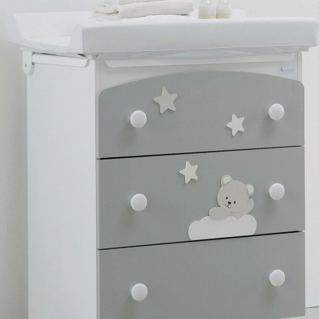 Cassettiera Fasciatoio Azzurra Design Mars Grigio