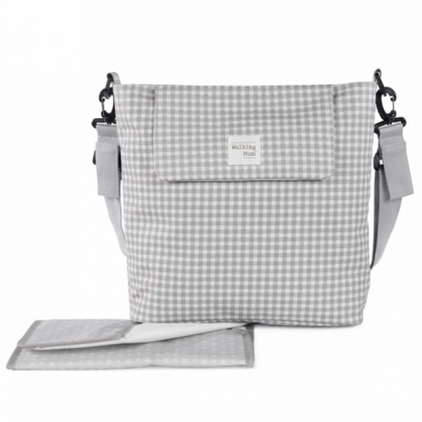 PASITO A PASITO Borsa Per Passeggino I Love Vichy Grigio