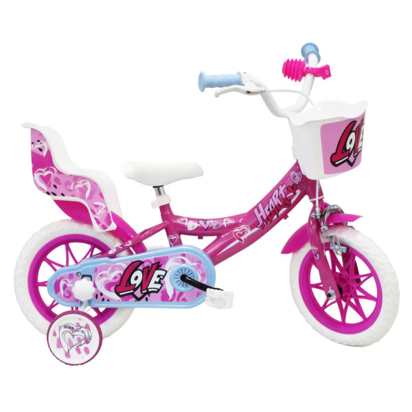 F.LLI SCHIANO Bicicletta 12" Heart Con Porta Bimbo Rosa