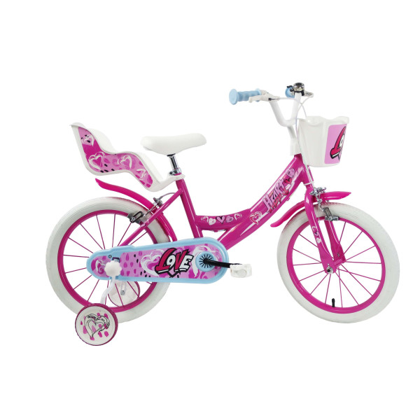 F.LLI SCHIANO Bicicletta 16" Heart Con Porta bambola Rosa
