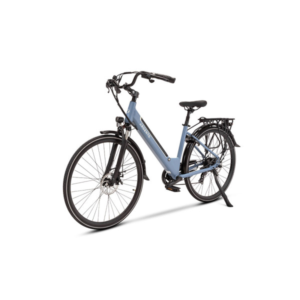 Bici Argento E-Bike Con Pedalata Assistita Omega Azzurra